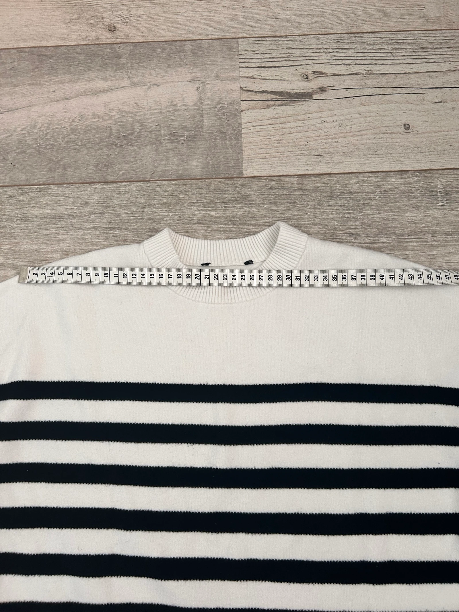 MS Mode Striped Sweater Black White Breton Stripe – Size M – photo 7